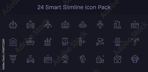 Smart Icon Set - 24 Slim Line Graphics