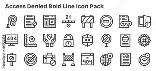 Access Denied Visual Pack - 24 Bold Outline Icons