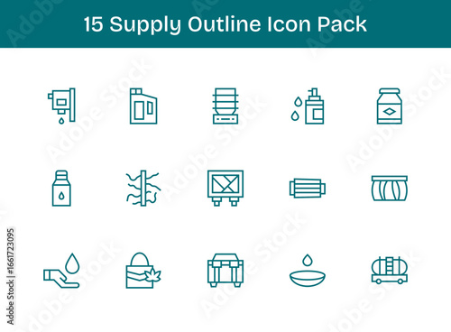 15 Outline Vectors for Supply Theme