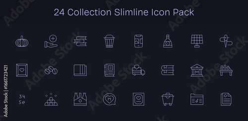 Collection Vector Set - 24 Slim Line Icons