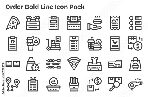 28 Extra Bold Line Style Icons - Order Collection