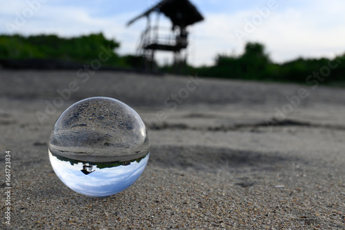 sphere on the beach