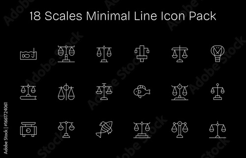 Scales - 18 Icons in Minimal Line Design