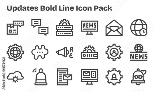 18 Bold Line Vectors for Updates Theme