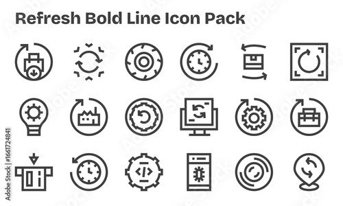 18 Refresh Icons in Bold Line Aesthetic