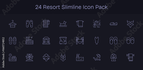Resort Vector Set - 24 Slim Line Icons
