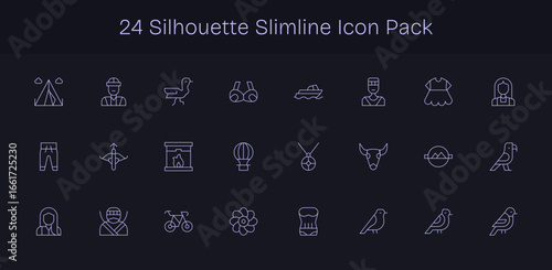 Silhouette Design Icons - 24 in Slim Line Style