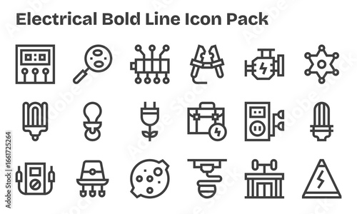 Electrical - 18 Bold Line Vector Illustrations