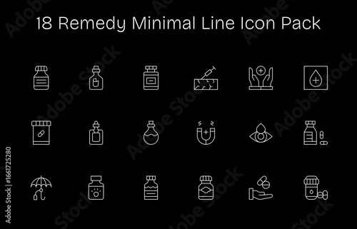 Remedy Vector Set - 18 Minimal Line Icons
