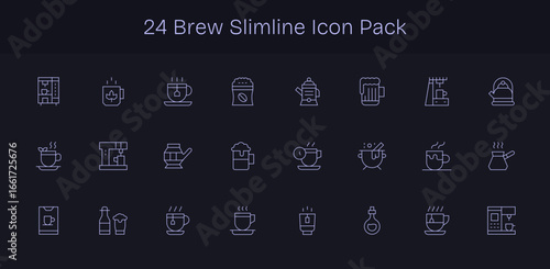 24 Brew Icons in Slim Line Aesthetic
