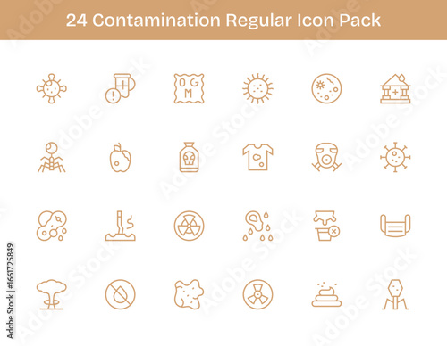 Contamination Vector Set - 24 Regular Outline Icons