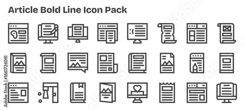 24 Bold Outline Icons - Article Graphics