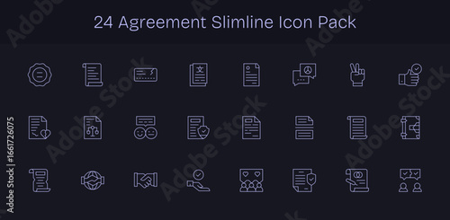 24 Slim Line Style Icons - Agreement Collection