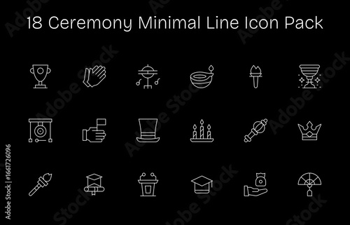 Ceremony Design Icons - 18 in Minimal Line Style