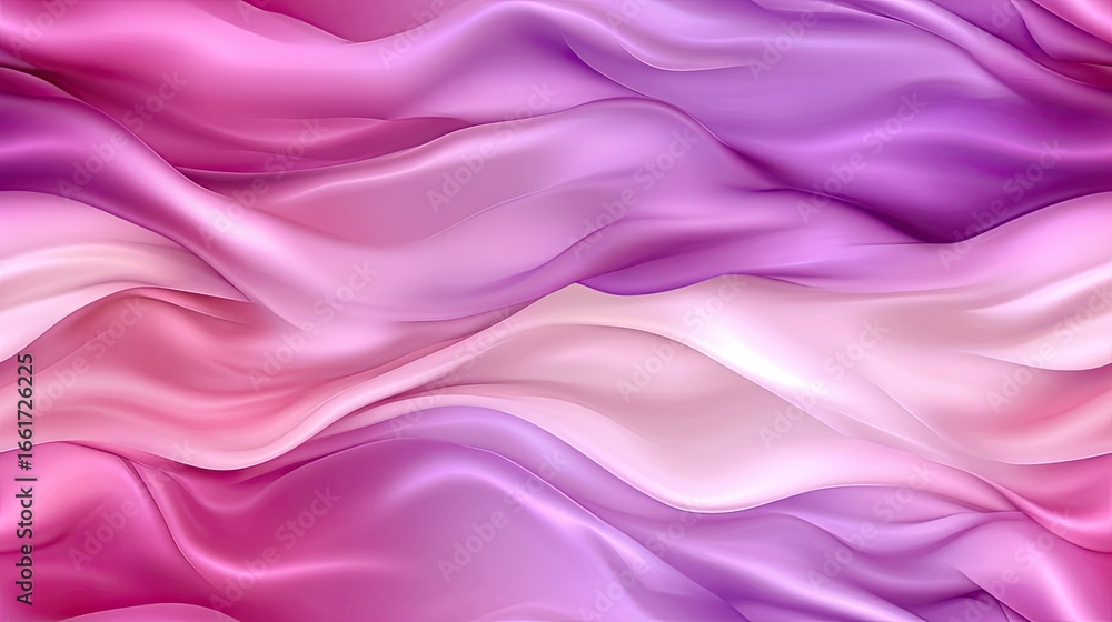 Obraz premium Colorful silk fabric forms elegant waves, providing a stunning backdrop suitable for presentations, posters, and creative advertisements SEAMLESS PATTERN