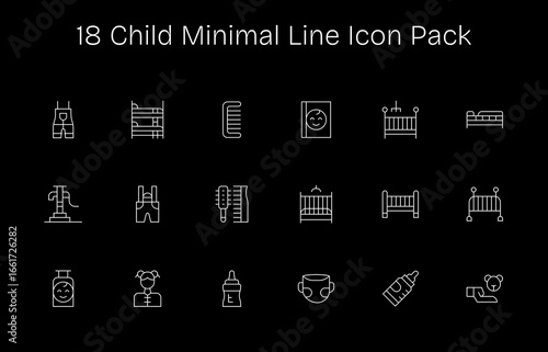 Child Design Icons - 18 in Minimal Line Style