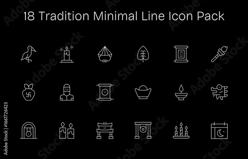 Tradition Icon Collection - 18 Minimal Line Designs