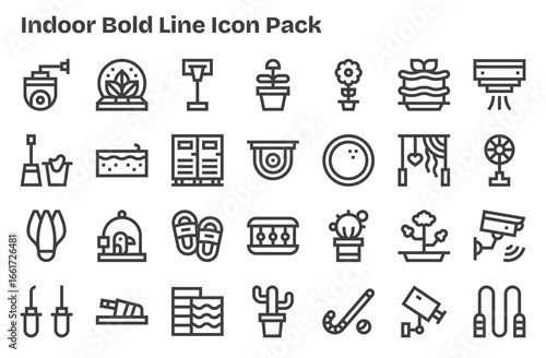 28 Icons for Indoor in Extra Bold Line Format