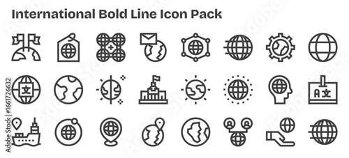 24 Bold Outline Designs - International Vector Icons