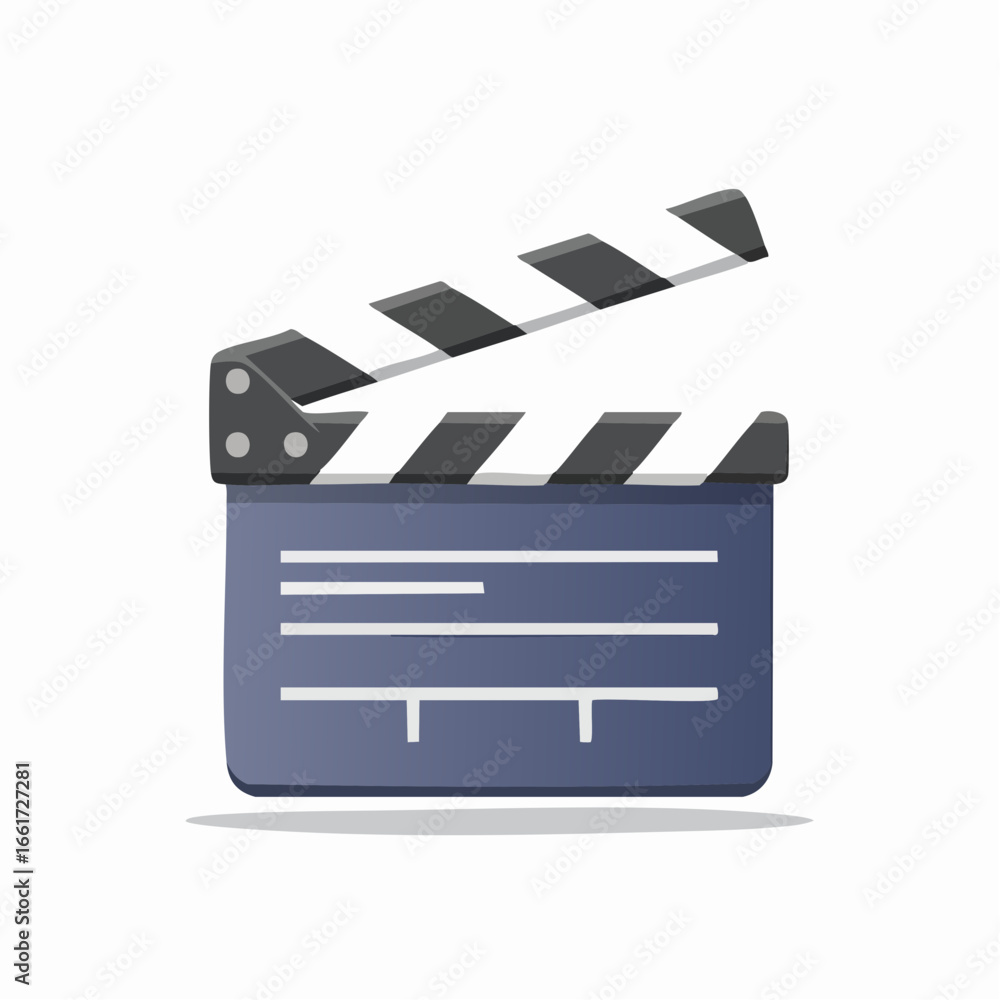 Obraz premium Open clapperboard icon for video film making and media production concept