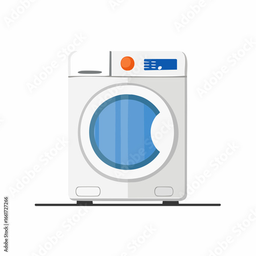 Modern cartoon washing machine vector illustration isolated on white background