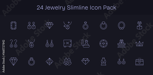 24 Slim Line Vectors for Jewelry Theme