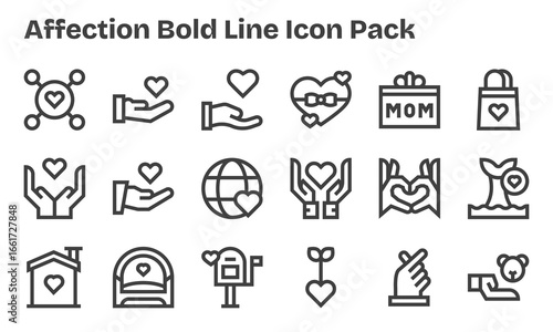 Affection - 18 Icons in Bold Line Design
