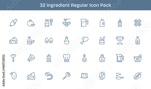 Ingredient Visual Pack - 32 Regular Line Icons