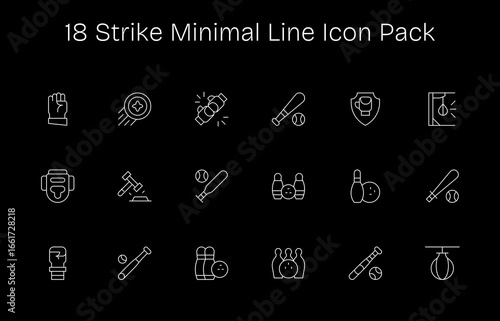 Strike Visual Pack - 18 Minimal Line Icons