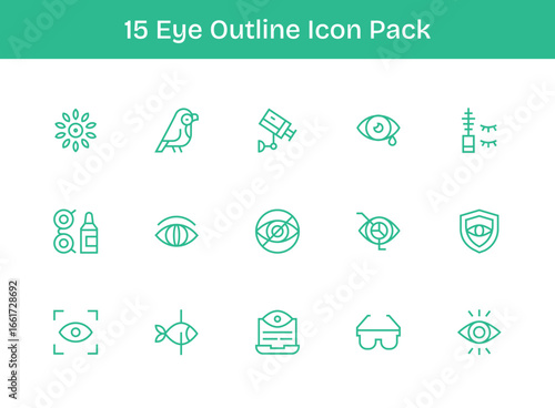 Outline Style Eye Icons - 15 Vectors