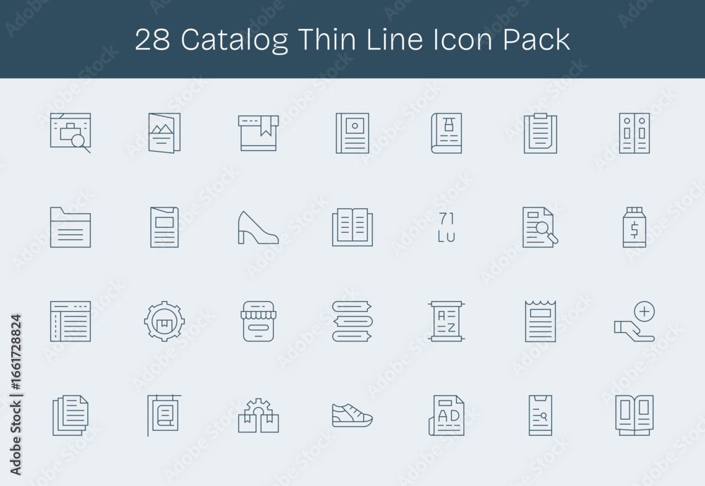 Fototapeta premium Catalog - 28 Thin Line Vector Illustrations