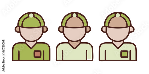 Set of Clean and Simple Vector Line Illustrations Showing Workers Across Fields Including Construction, Medical, and Industrial Jobs for Diverse Applications