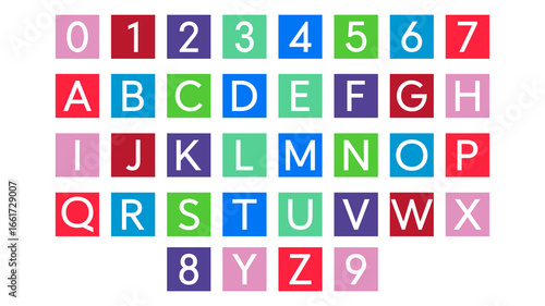 Colorful Alphabet Letters for Kids Learning. For design of children's books.  PNG format.