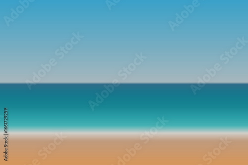 Sea and sky. Minimalistic gradient background with seascape. Vector illustration for background, backdrop.