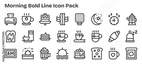 24 Bold Outline Icons - Morning Graphics