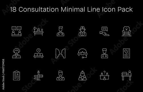 Consultation - 18 Minimal Line Vector Illustrations