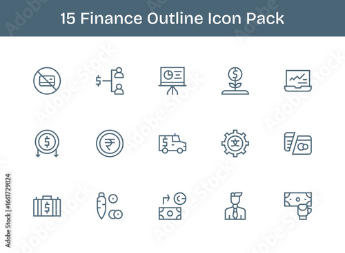 Finance Visual Pack - 15 Outline Icons