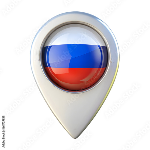 Free Download Map pointer with flag of Russia 3d rendering isolated on transparent background - GFXLoad