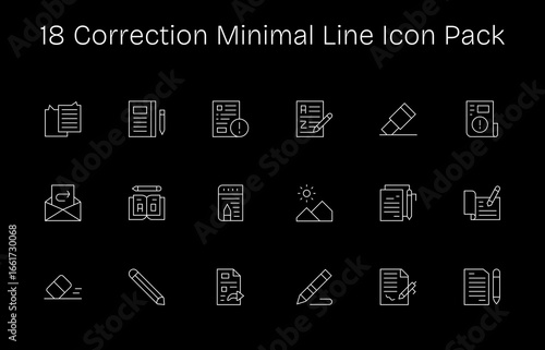 18 Minimal Line Icons - Correction Graphics