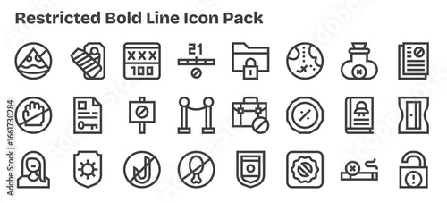 24 Bold Outline Vectors for Restricted Theme