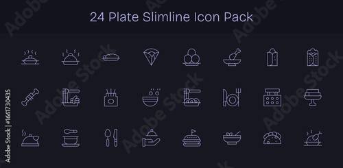 Plate - 24 Icons in Slim Line Design