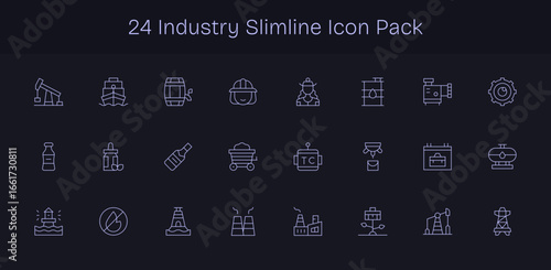 Industry Visual Pack - 24 Slim Line Icons