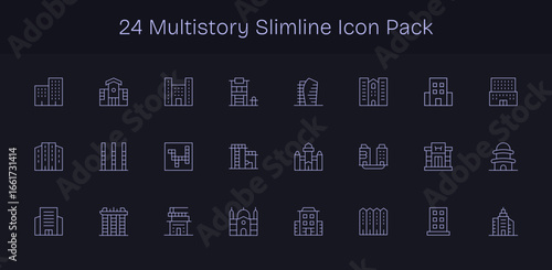 Multistory Icon Collection - 24 Slim Line Designs
