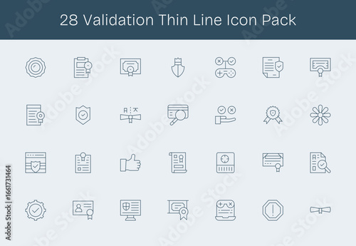 Validation - 28 Thin Line Vector Illustrations