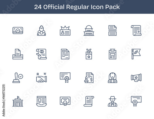 Official - 24 Icons in Regular Outline Design