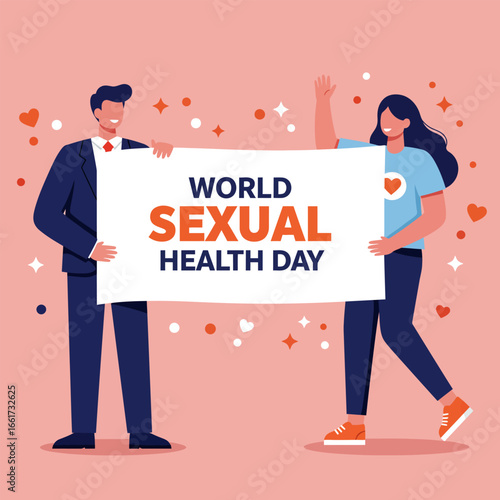 Let's celebrating world sexual health day, vector illustration design