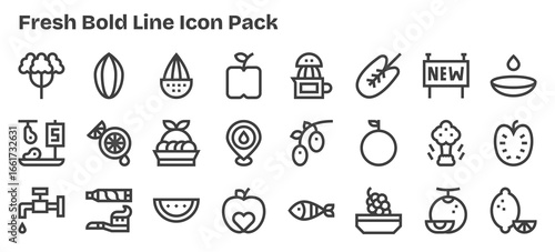 Fresh Design Icons - 24 in Bold Outline Style