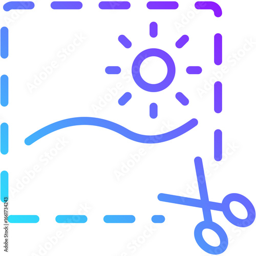 crop gradient line icon