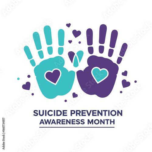 Celebrating suicide prevention awarness month, vector illustration design