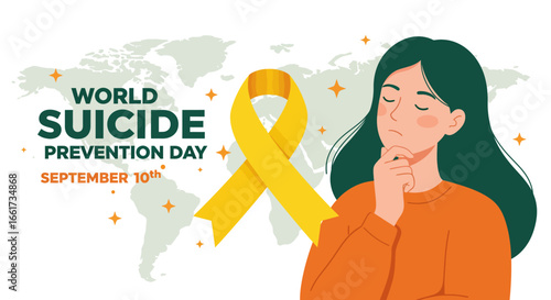 Digital banner world suicide prevention day, vector illustration design